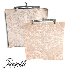 Reversible Cloth Napkins Floral Tree Branches Beige White Sold in Sets of 4